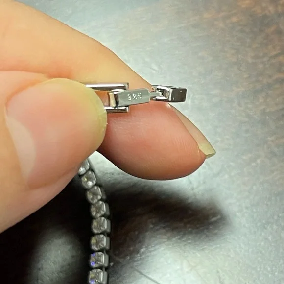 Sterling Silver Tennis Necklace for Women 16” - Picture 5 of 6